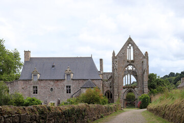 Abbaye de Beauport - famous cloister in ruins. in Paimpol in Brittany, France