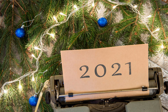 Christmas concept - typewriter with text 