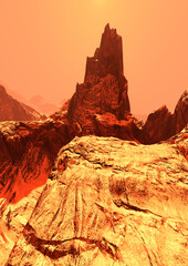 Wall Mural - 3d rendering planet mars lanscape