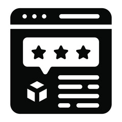 Wall Mural - 
Box with stars on web page showcasing product review icon
