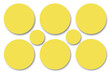 Verschiedene Kreise.Trend Farbe color of the year 2021 Illuminating yellow
