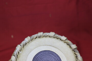 Wall Mural - Indian tabla drums on a red background