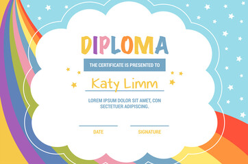 Diploma certificate template, vector illustration.