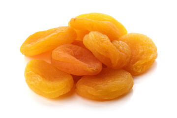 Wall Mural - Dried apricots on a white background