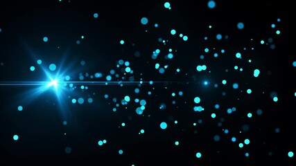 Poster - Abstract backdrop with flares of star, rays and many particles. Computer generated 3d rendering