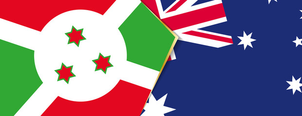 Burundi and Australia flags, two vector flags.