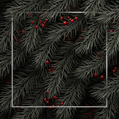 Wall Mural - Dark green spruce branches background.