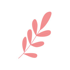 Wall Mural - pink branch with leaves icon, colorful design