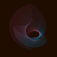 Wall Mural - Spirograph abstract element on a black background.