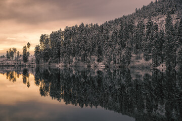  sunrise over the lake in winter