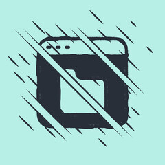 Aufkleber - Black Browser files icon isolated on green background. Glitch style. Vector.