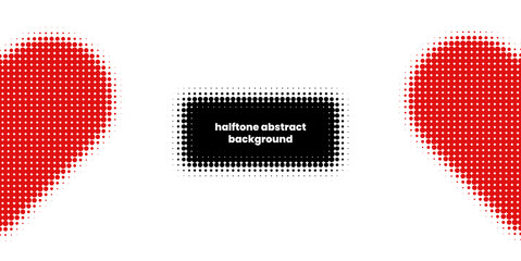 Poster - Halftone in abstract style with place for text. Geometric retro banner vector texture. Modern print. White and black background. Light effect