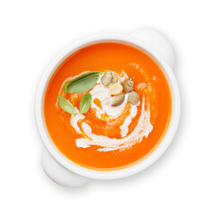 Poster - Autumn vegetarian pumpkin cream soup