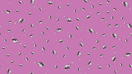Poster - Seamless pattern of retro old hipster video game consoles texture from the 70s, 80s, 90s, 2000s on a pink background