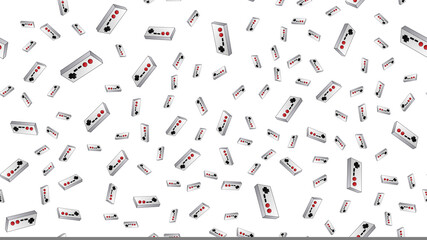 Poster - Seamless pattern of retro old hipster game consoles and joysticks texture from the 70s, 80s, 90s, 2000s, background
