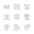 © motorama - Set line outline icons of VPN