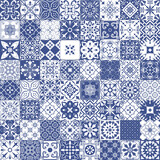 Fototapeta Kuchnia - Set of tiles background in portuguese style. Mosaic pattern for ceramic in dutch, portuguese, spanish, italian style.