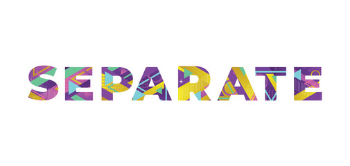 Sticker - Separate Concept Retro Colorful Word Art Illustration