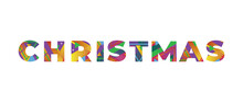 Christmas Concept Retro Colorful Word Art Illustration