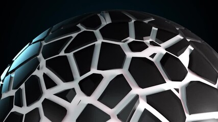 Aufkleber - Computer generated surface of sphere with fractures effect. 3d rendering of abstract backdrop