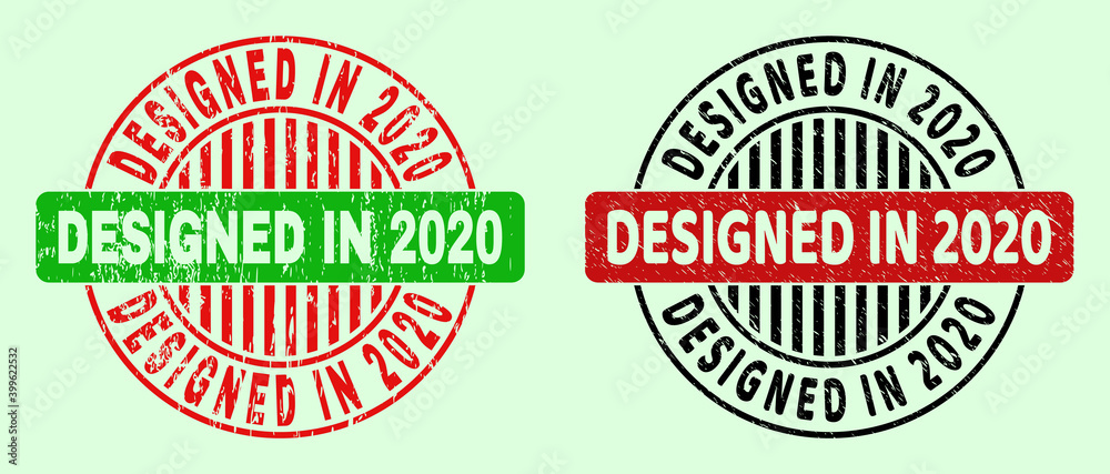 DESIGNED IN 2020 bicolor round watermarks with corroded surface. Flat ...