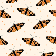 Wall Mural - Seamless pattern with butterfly. Texture for print, textile, packaging. Vector illustration.