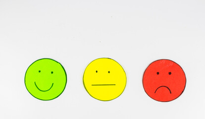 Set of three hand made customer satisfaction icons