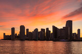 Fototapeta Miasta - Miami skyline at dusk