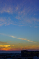 Wall Mural - Orange Clouds at Sunrise, beautiful abstract orange clouds and sky at sunset