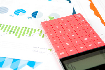 Wall Mural - Calculator on business chart