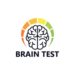 Wall Mural - Brain test logo template design