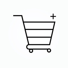 Poster - shopping cart icon on white