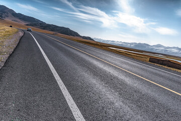 Wall Mural - Driving on the road in Xinjiang Scenic Area