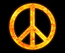 Peace Symbol, Fir Flame Icon Logo Illustration
