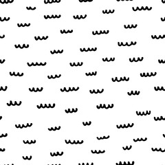 Wall Mural - Seamless pattern with wavy lines. Hand drawn vector illustration. Texture for print, textile, packaging.