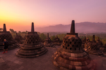 Borobudur, or Barabudur is a 9th-century Mahayana Buddhist temple in Central Java