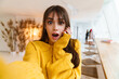 © Drobot Dean - Charming shocked nice girl taking selfie photo and expressing surprise