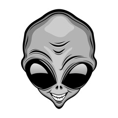 Poster - Funny extraterrestrial alien icon isolated on white background.