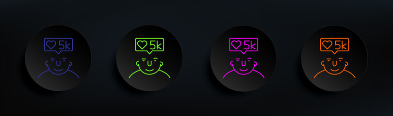 Poster - followers on mind dark badge color set. simple thin line, outline vector of what is in your mind ico