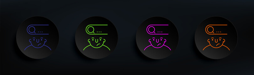 Poster - memory on mind dark badge color set. simple thin line, outline vector of what is in your mind icons 