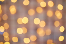 Square Background Bokeh Of Sparkling Golden Festive Lights