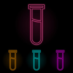 Poster - various windows color neon set. Simple thin line, outline vector of web icons for ui and ux, website or mobile application