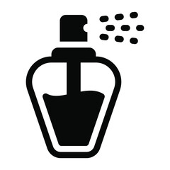 Poster - 
Fragrance cosmetic accessory, glyph icon of perfume 
