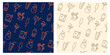© CHEESEBURGER - flat lines cocktails seamless pattern