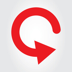 Fototapete - Arrow replay icon isolated on background. Trendy arrow replay icon in flat style for web site. Creative arrow template for app, ui and logo. Replay icon vector