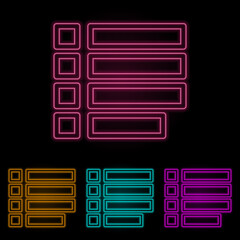 Poster - menu sign color neon set. Simple thin line, outline vector of web icons for ui and ux, website or mobile application