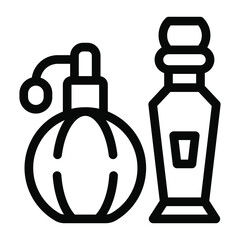 Poster - 
Fragrance cosmetic accessory, glyph icon of perfume 
