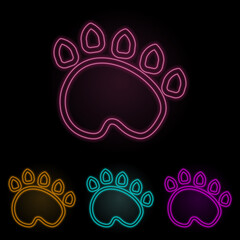 Poster - trail of the beast color neon set. Simple thin line, outline vector of web icons for ui and ux, website or mobile application
