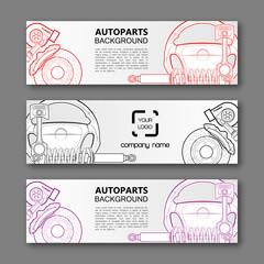 Poster - Auto parts banner. Modern template vector design. Vector car service design auto parts template. Header Design Elements. Abstract auto parts banner template background. Collection car service design