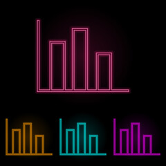 Poster - diagram color neon set. Simple thin line, outline vector of web icons for ui and ux, website or mobile application